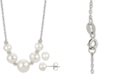 Macy's 2-Pc. Cultured Freshwater Pearl 18" Collar Necklace & Stud Earrings Set in Sterling Silver